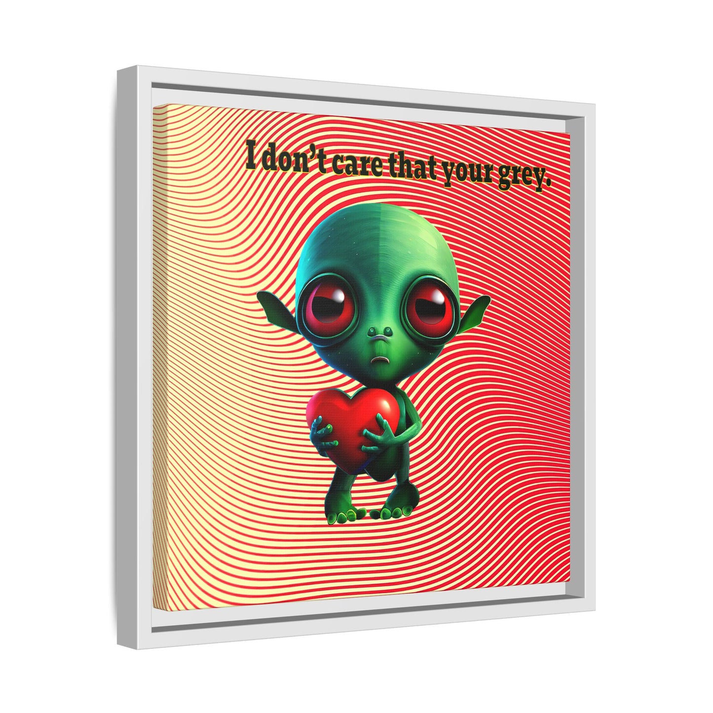 I don't care that your grey - framed canvas art (yellow-orange wave)