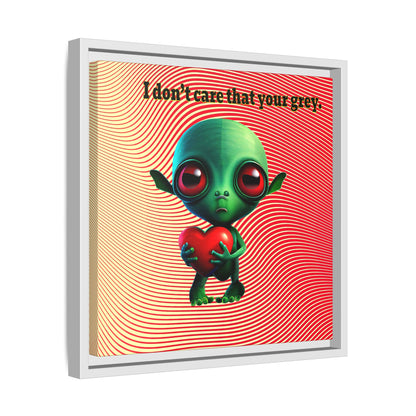I don't care that your grey - framed canvas art (yellow-orange wave)