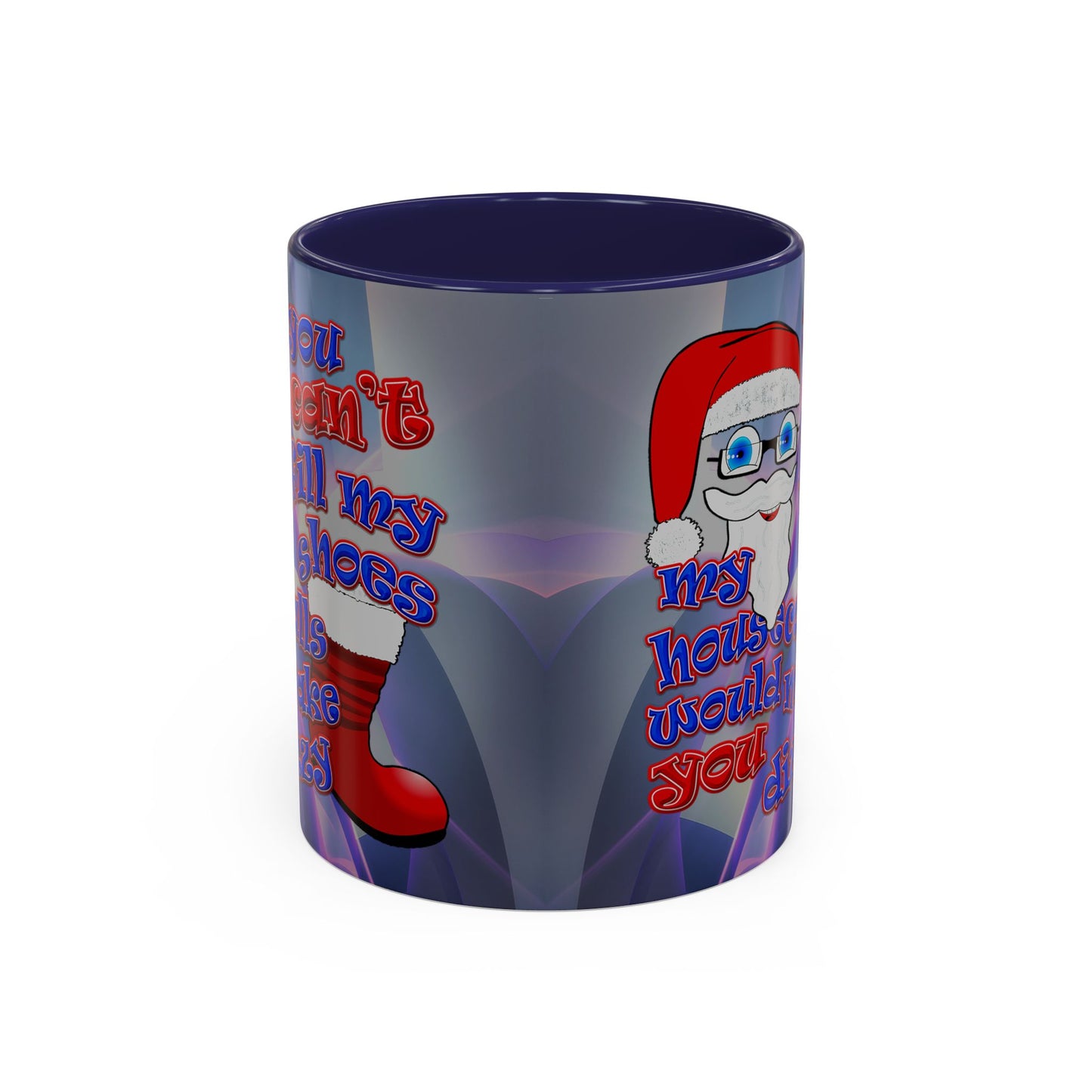 santa's shoes - Accent Mug (grey-pink wave)