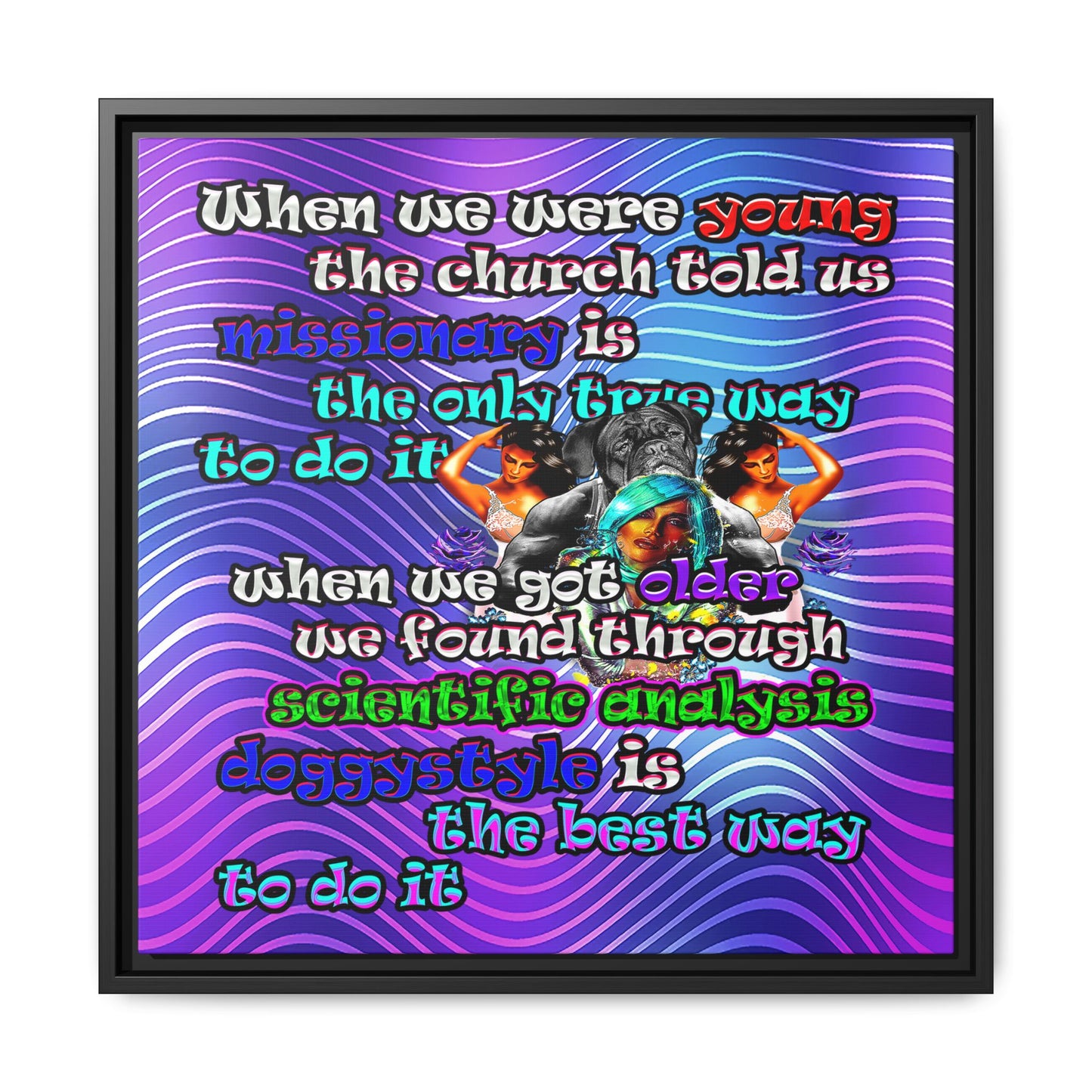 doggystyle - framed canvas art (purple wave)