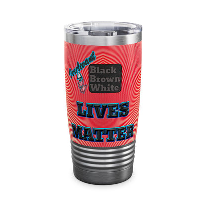 irrelevant - Ringneck Tumbler, 20oz (yellow-orange wave)
