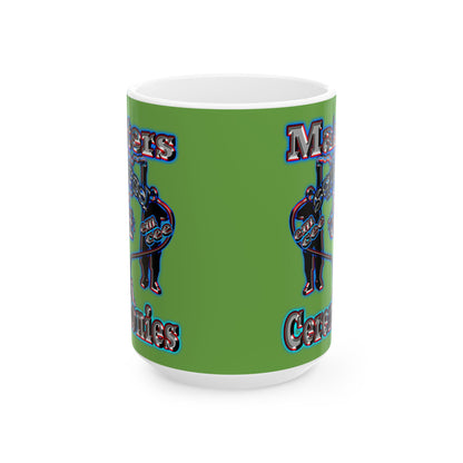 em cee squared - White Mug (green)