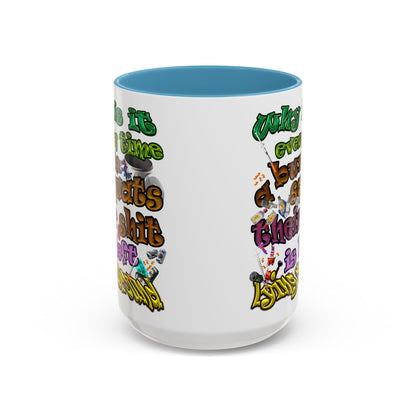 the bum's shit - Accent Mug (white)