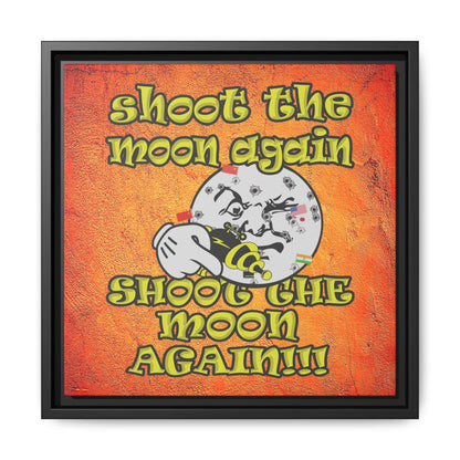 shoot the moon again - framed canvas art (burnt orange)