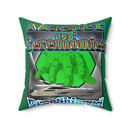 logo - Spun Polyester Square Pillow - (dark green)