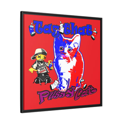 tag that - framed canvas art (red)