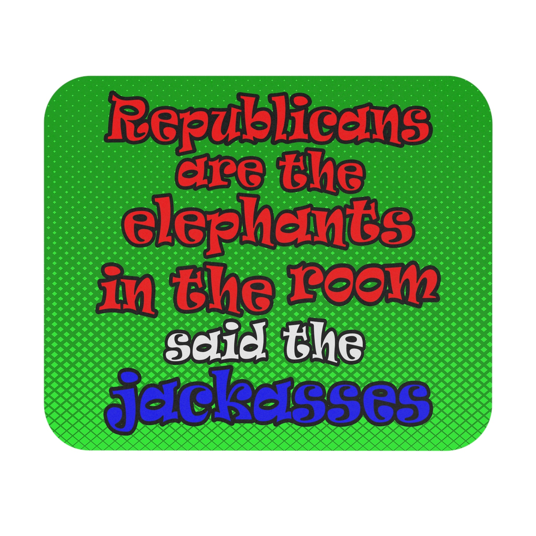 donkeys and elephants - Mouse Pad (Rectangle) (logo green)