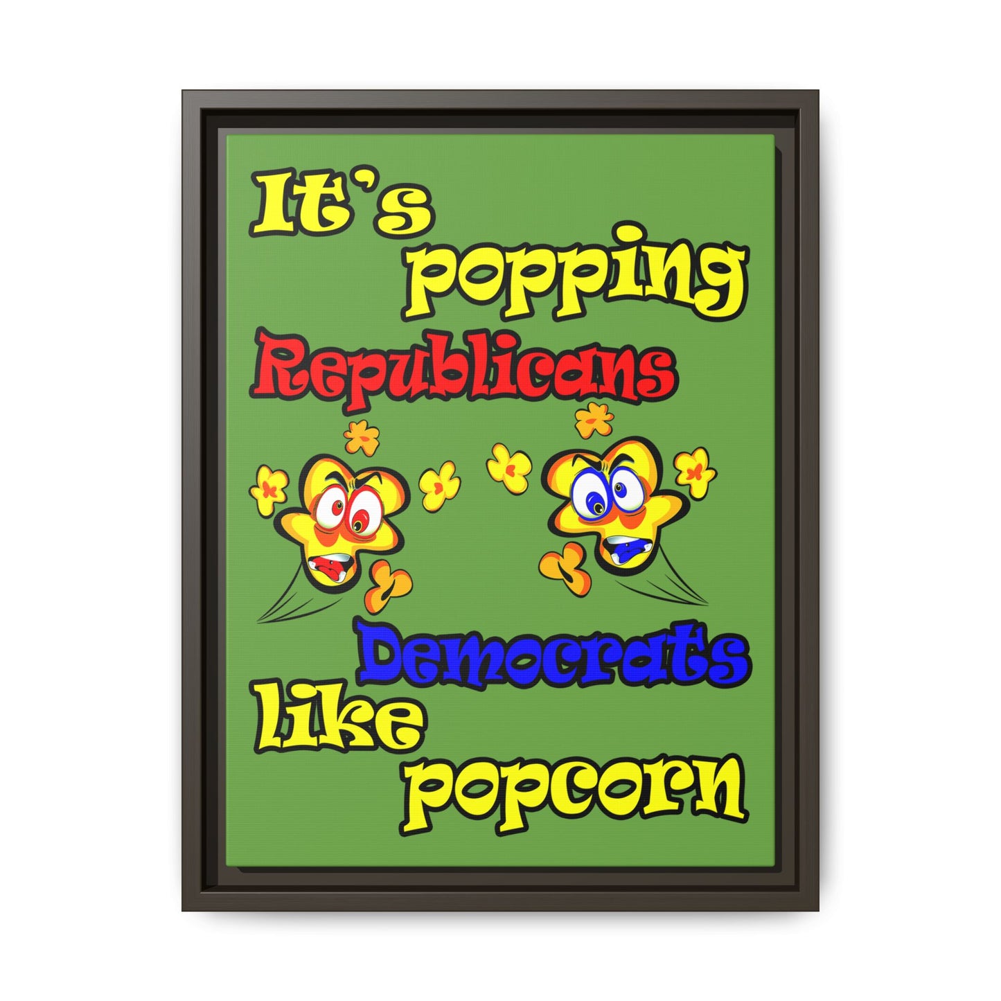 popping like popcorn - framed canvas art (green)