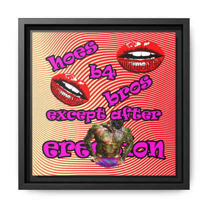 hoes b4 bros - framed canvas art (yellow-orange wave)