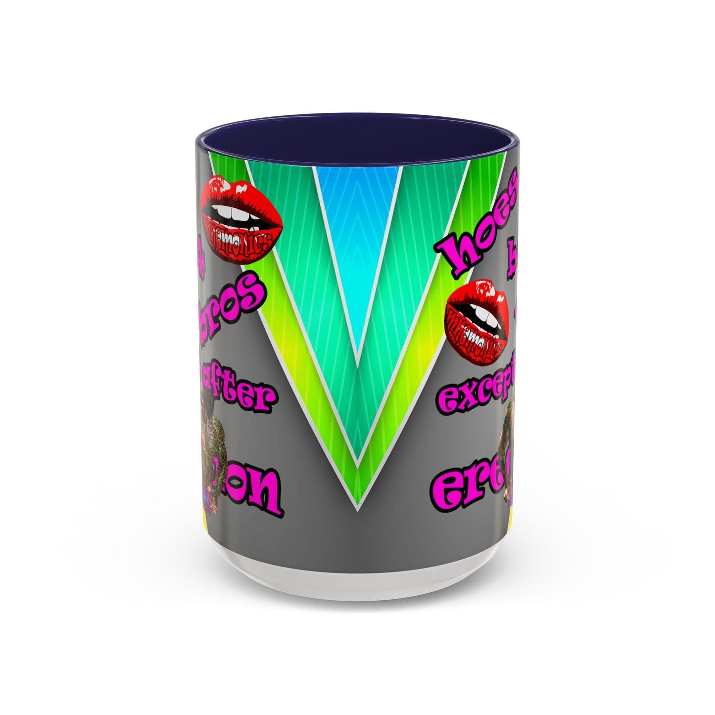 hoes b4 bros - Accent Mug (rainbow split)