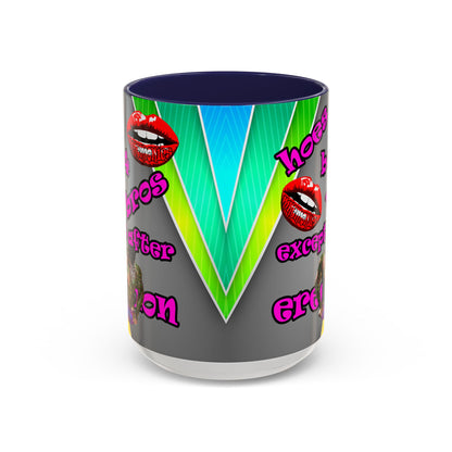 hoes b4 bros - Accent Mug (rainbow split)