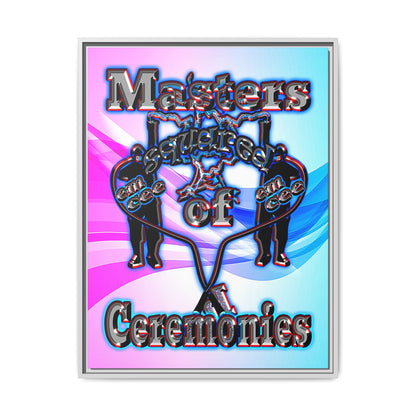 em cee squared - framed canvas art (light blue-pink wave)