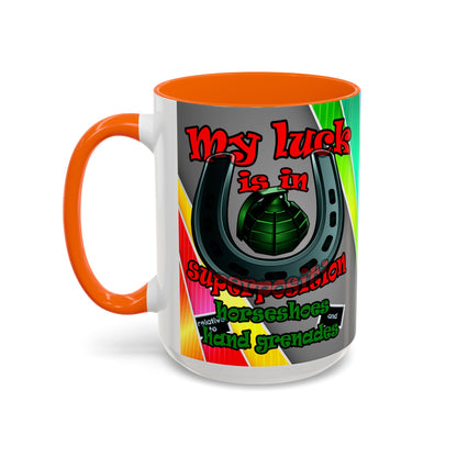 my luck - Accent Mug (rainbow split)