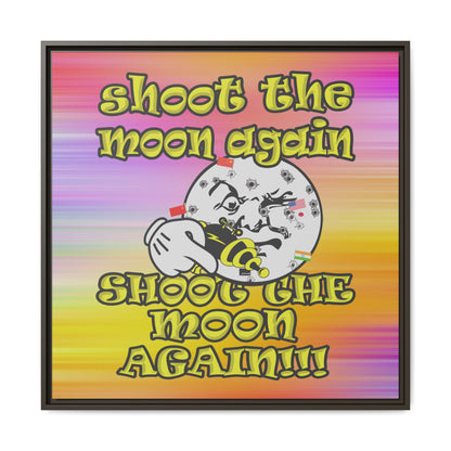 shoot the moon again - framed canvas art (color blur)