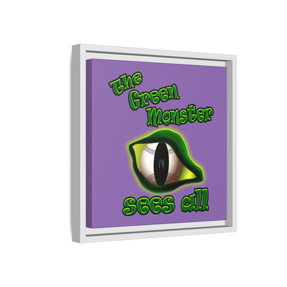 green monster - framed canvas art (light purple)