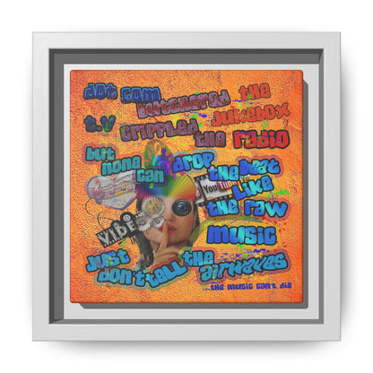 drop the beat - framed canvas art (burnt orange)