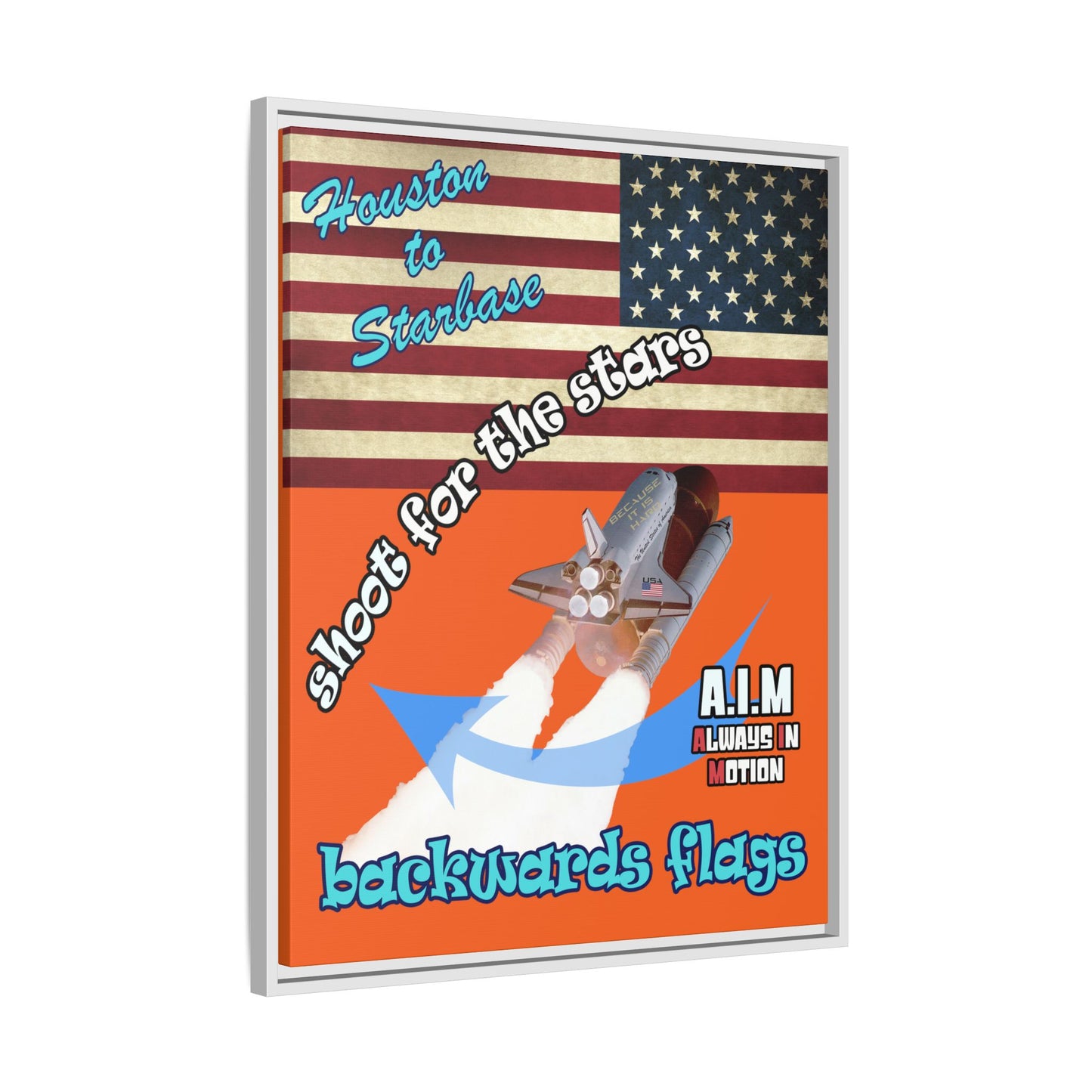 shoot for the stars - framed canvas art (orange)