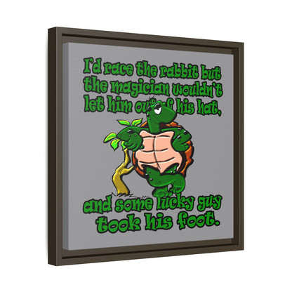 turtle race - framed canvas art (grey)