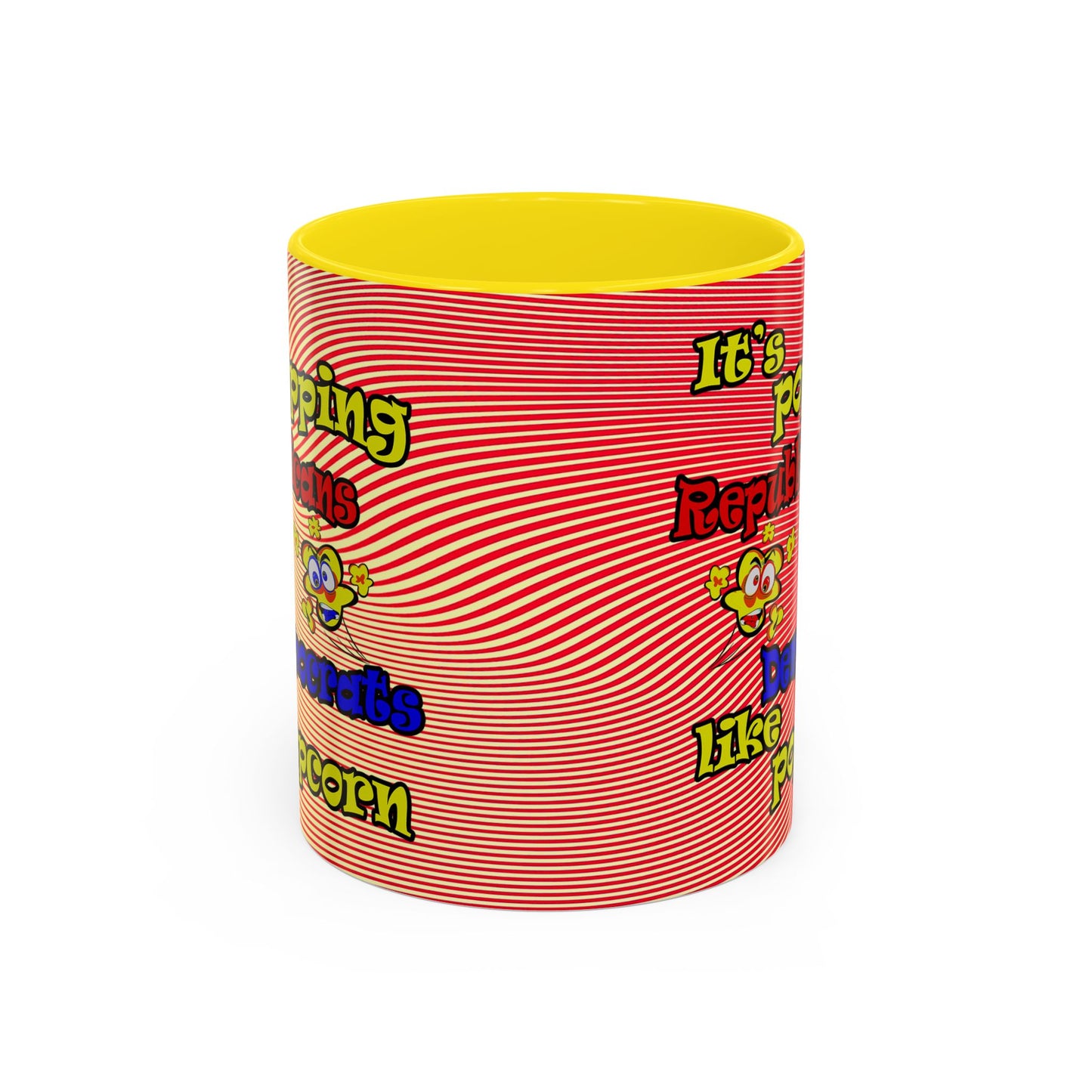 popping like popcorn - Accent Mug (yellow-orange wave)