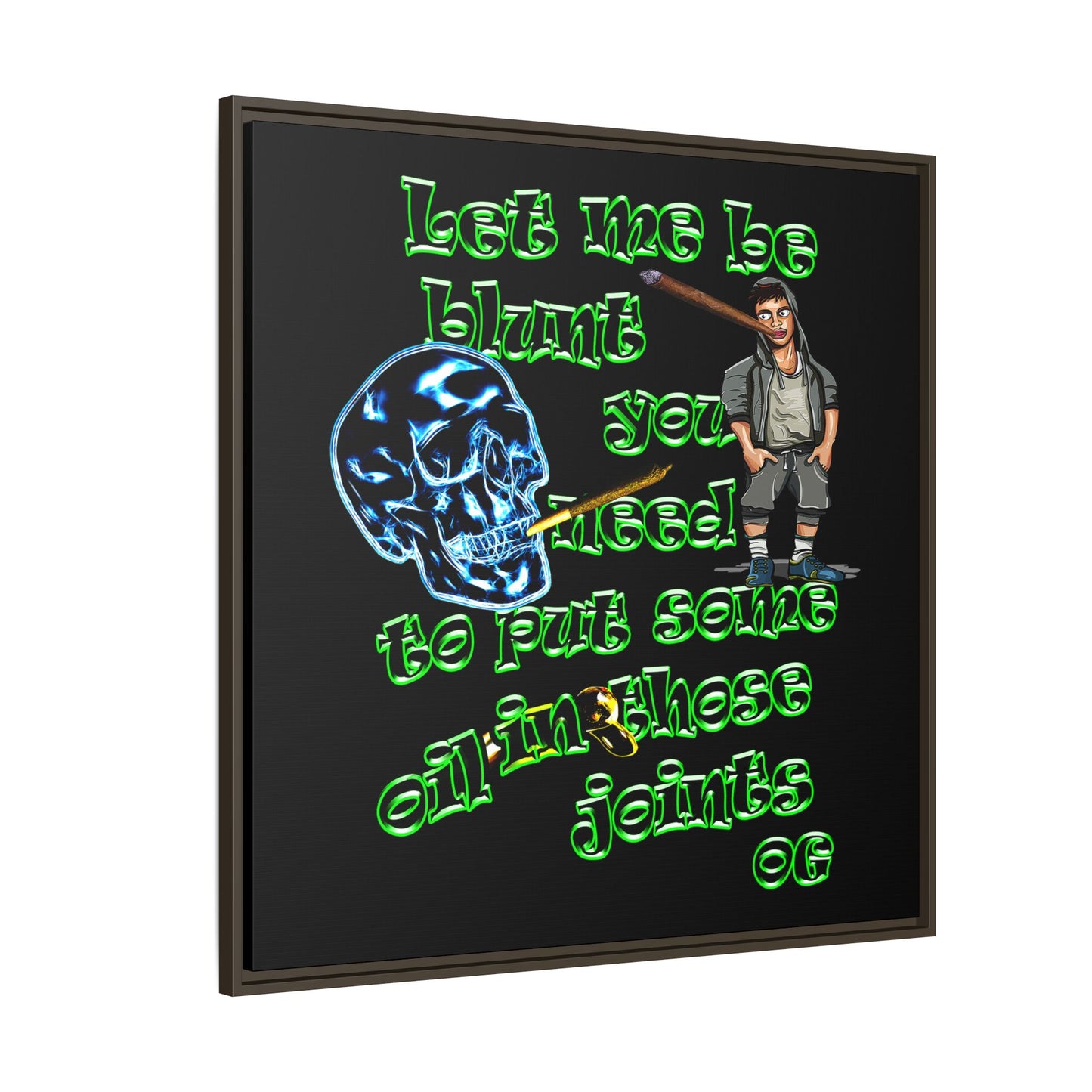 og - framed canvas art (black)