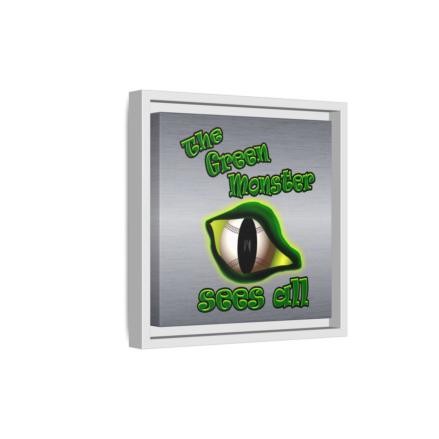 green monster - framed canvas art (brushed nickel)