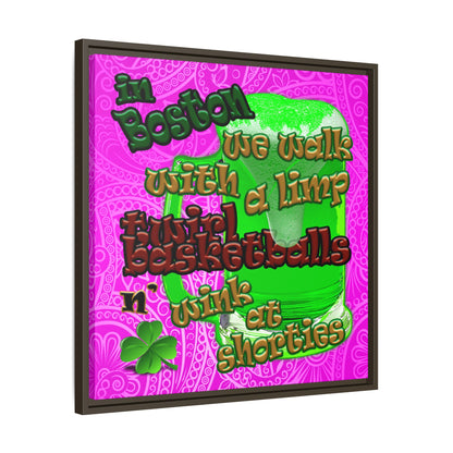 celtics logo - framed canvas art (pink swirl)