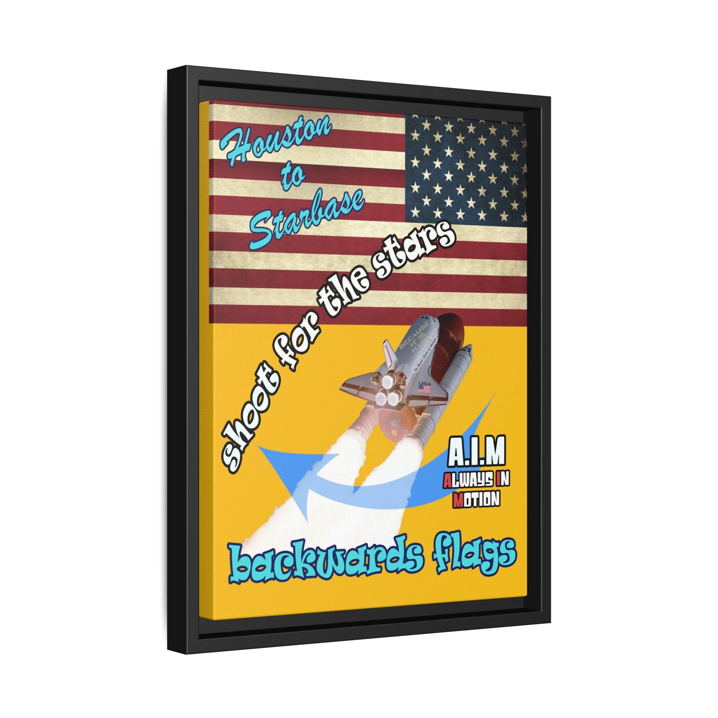 shoot for the stars - framed canvas art (yellow)