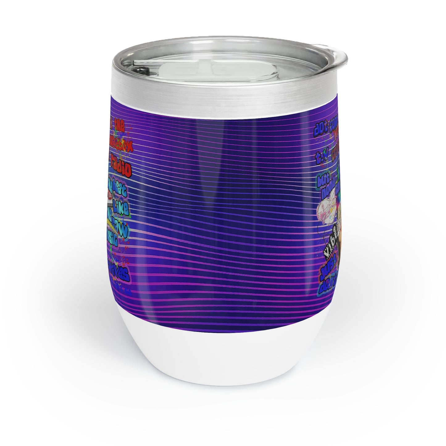 drop the beat - Chill Wine Tumbler  (purple wave)