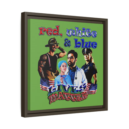 rw&b lives matter - framed canvas art (green)