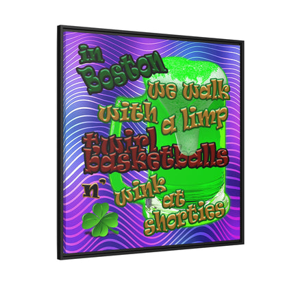 celtics logo - framed canvas art (purple wave)