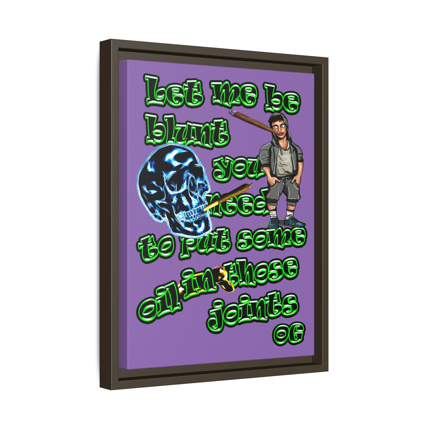 og - framed canvas art (light purple)