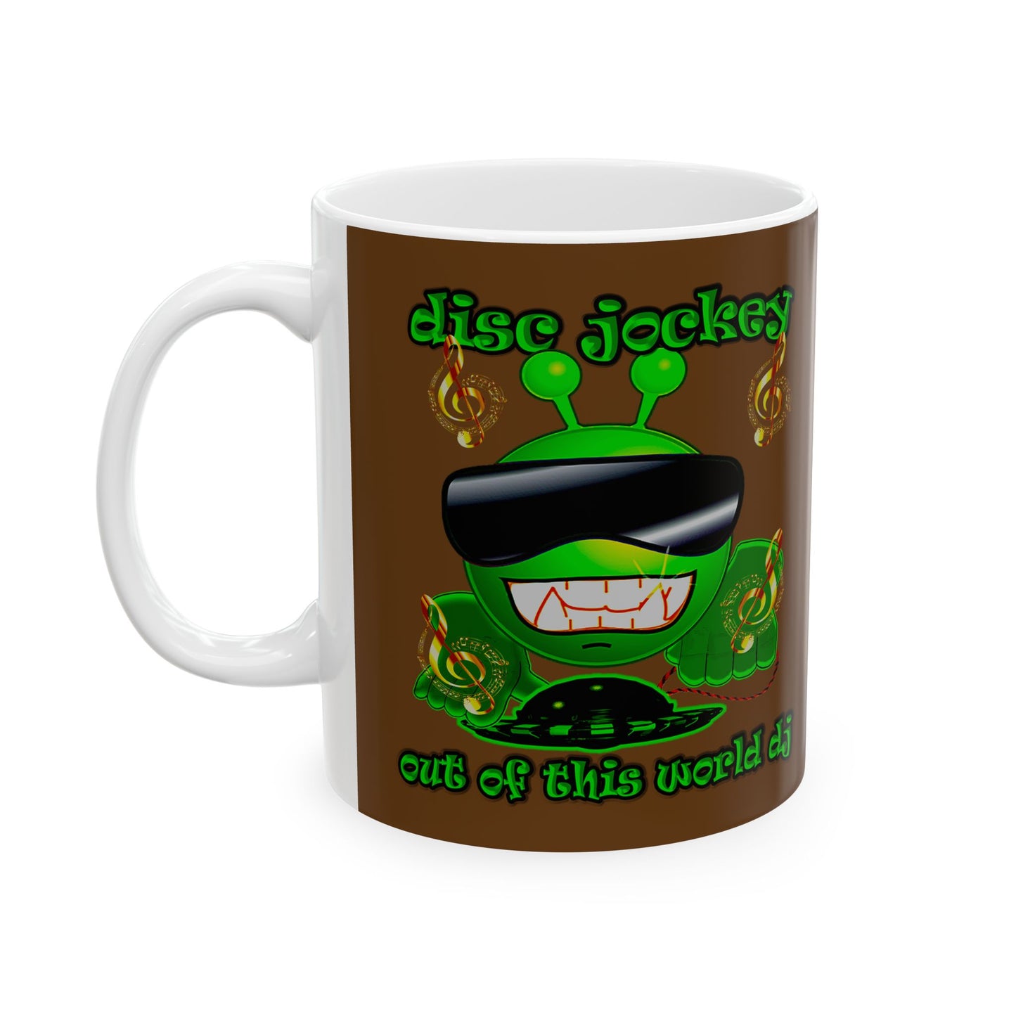 disc jockey - White Mug (brown)