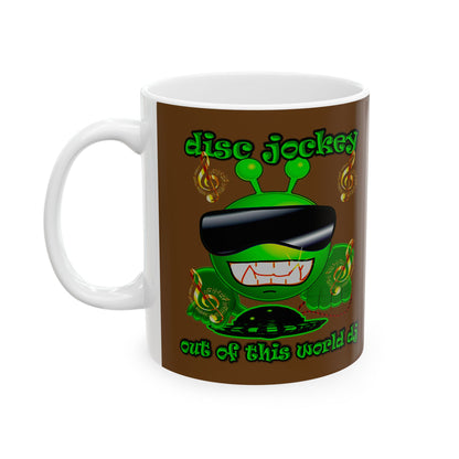 disc jockey - White Mug (brown)
