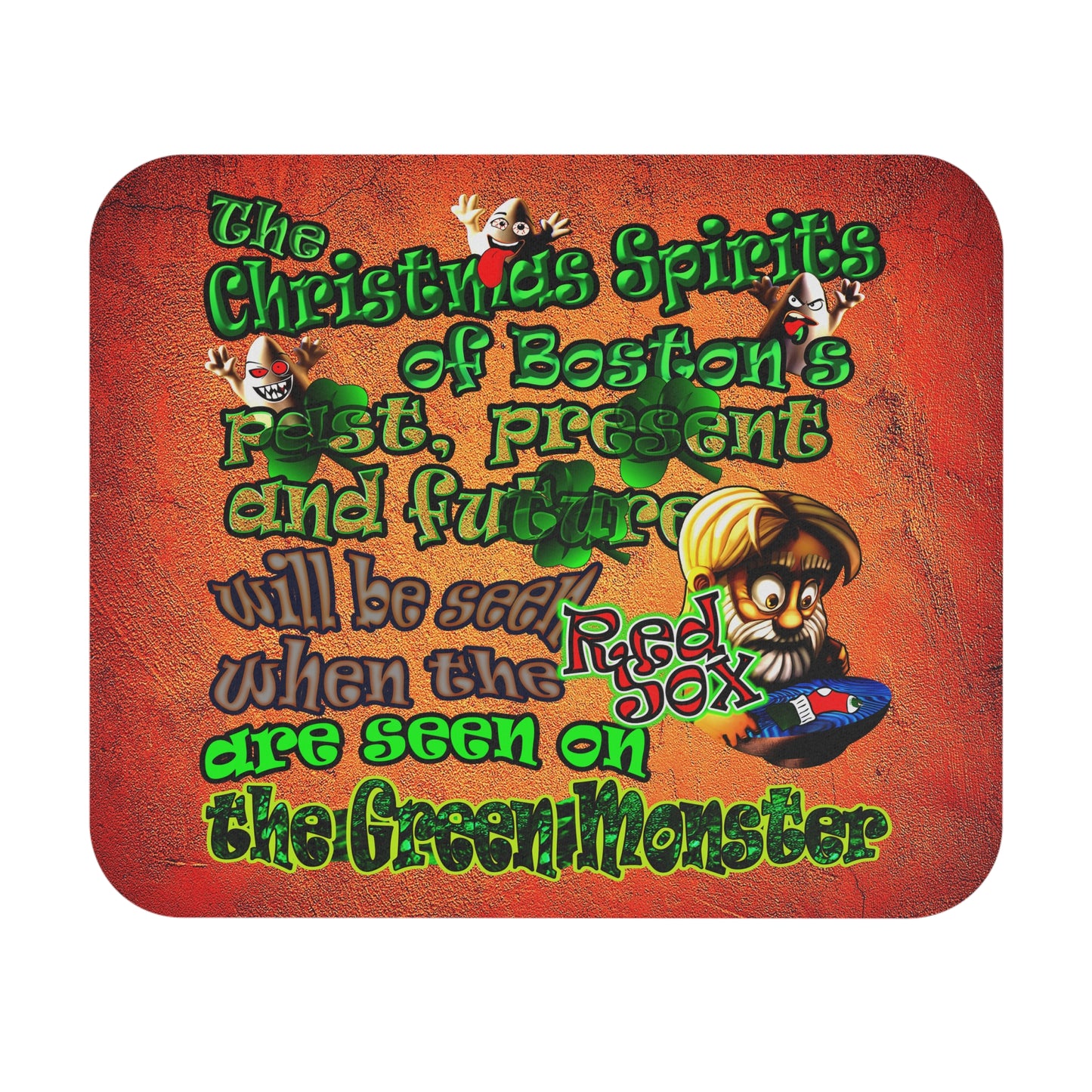christmas spirits of boston - Mouse Pad (Rectangle) (burnt orange)