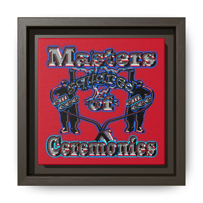 em cee squared - framed canvas art (dark red)