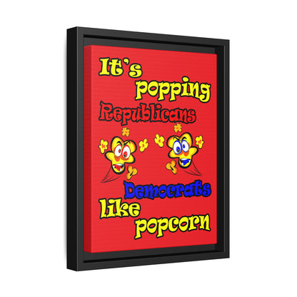 popping like popcorn - framed canvas art (red)