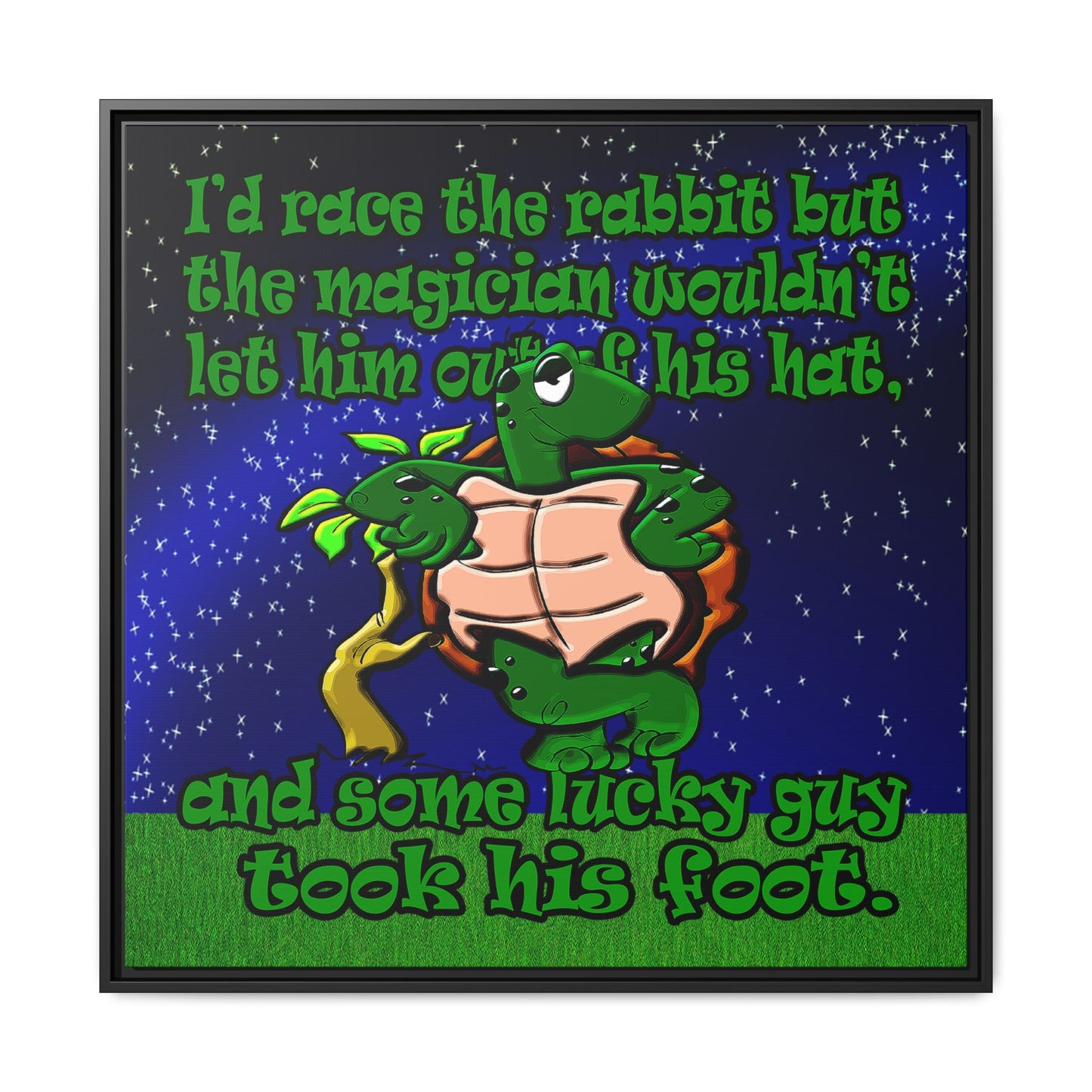 turtle race - framed canvas art ('snoops' background)