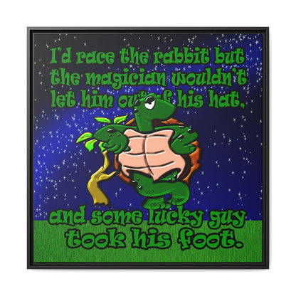 turtle race - framed canvas art ('snoops' background)