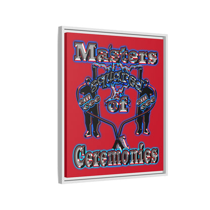 em cee squared - framed canvas art (dark red)