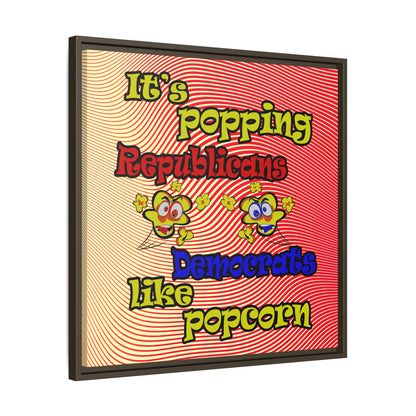 popping like popcorn - framed canvas art (yellow-orange wave)