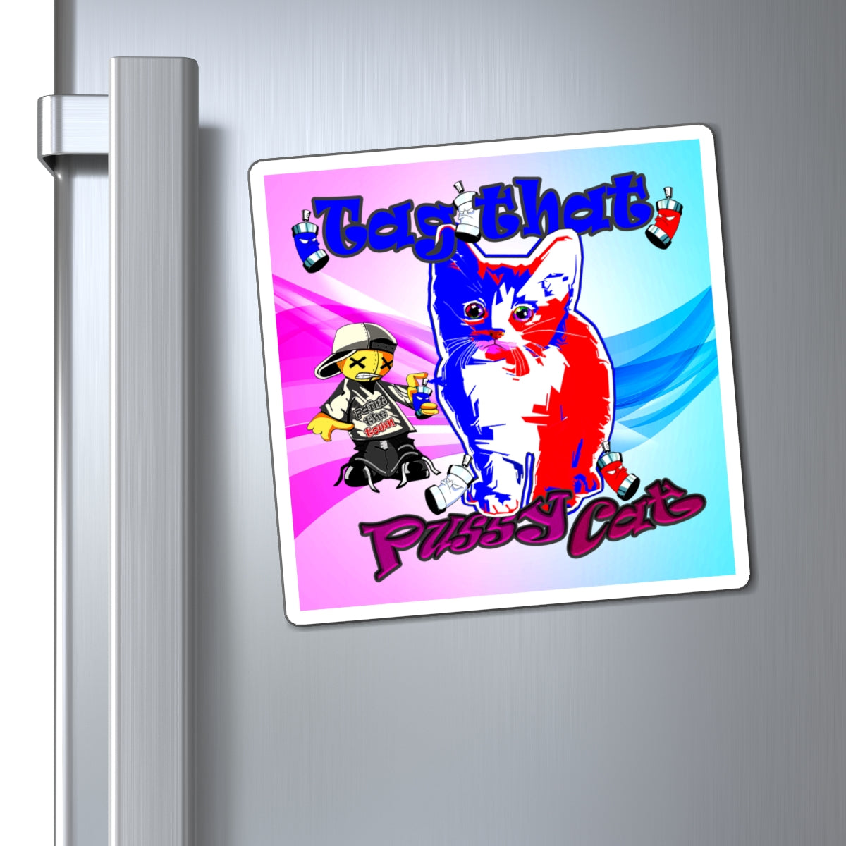 tag that - Magnets - (light blue-pink wave)