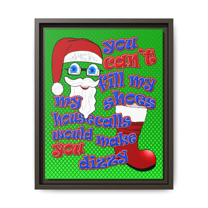 santa's shoes - framed canvas art (logo green)
