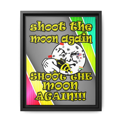 shoot the moon again - framed canvas art (rainbow split)