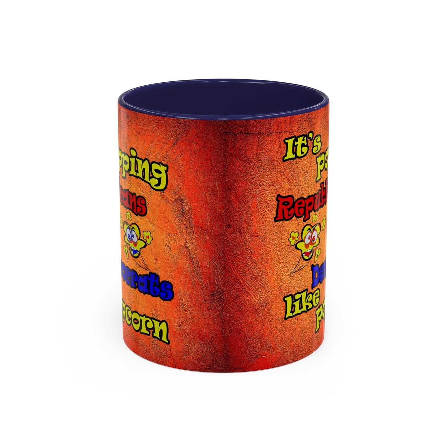 popping like popcorn - Accent Mug (burnt orange)