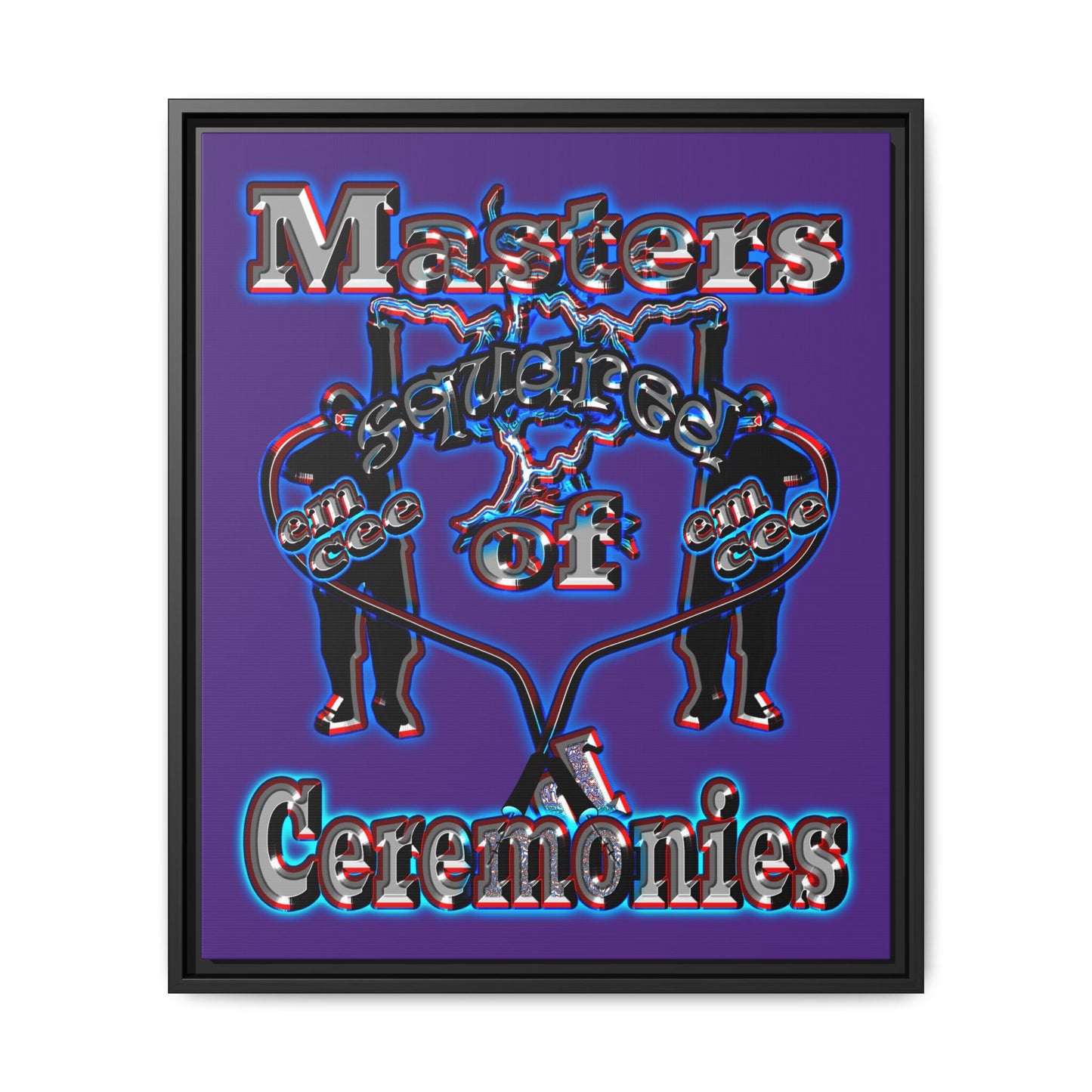 em cee squared - framed canvas art (purple)