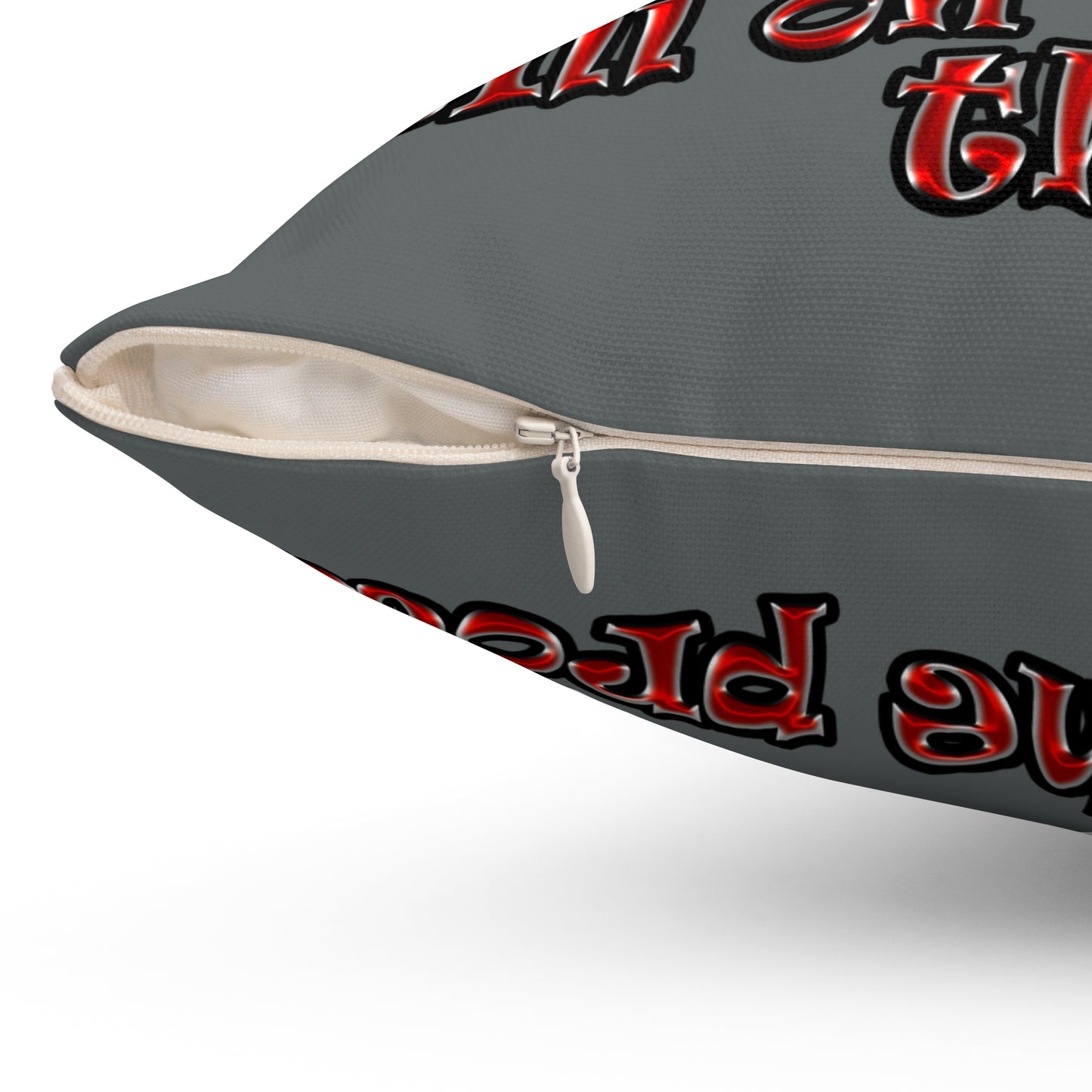 schrodinger's cat - Spun Polyester Square Pillow - (dark grey)