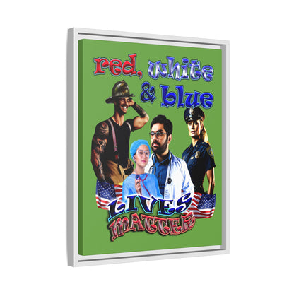 rw&b lives matter - framed canvas art (green)