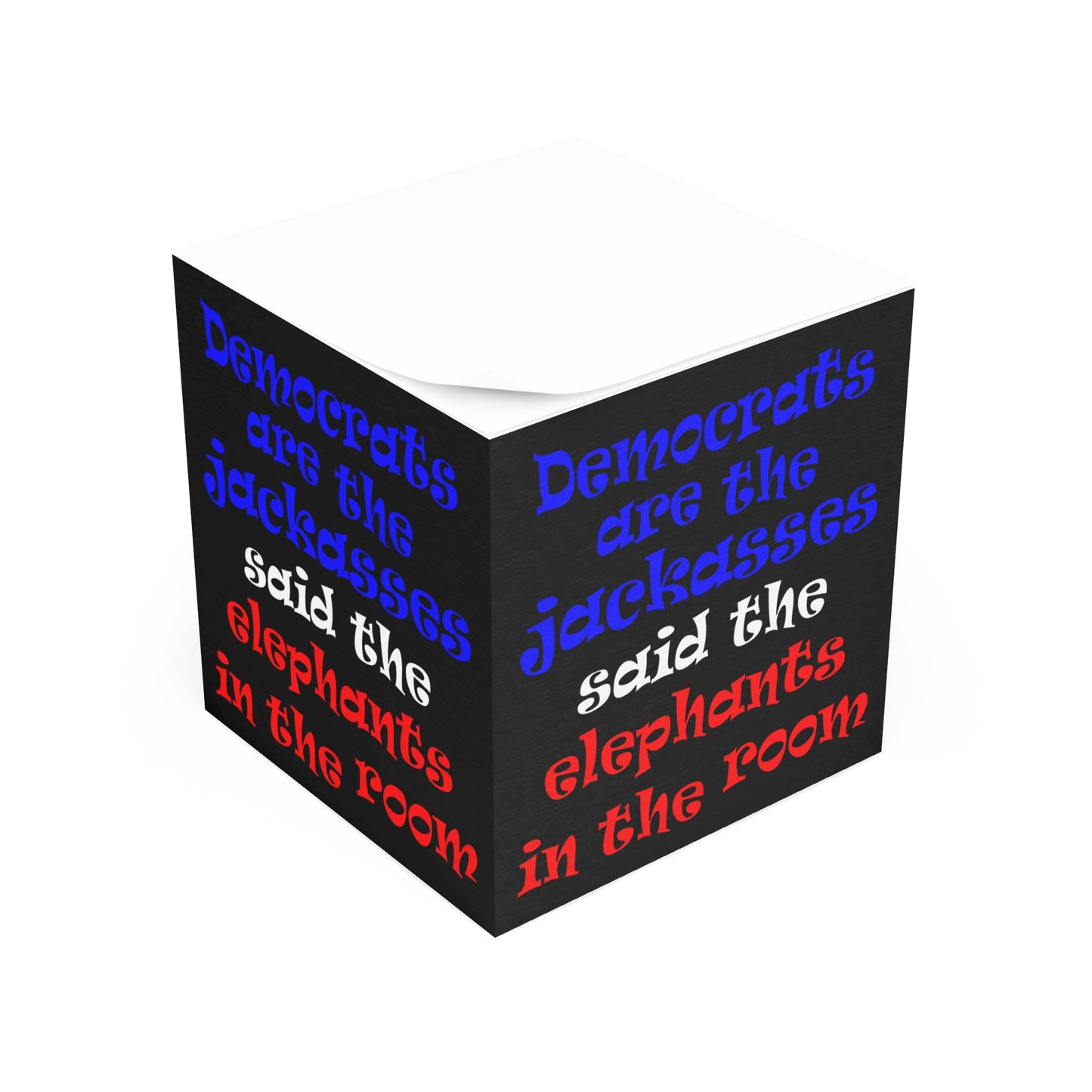 donkeys and elephants - note cube (black)