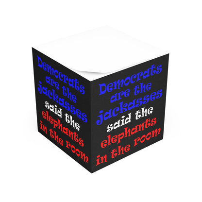 donkeys and elephants - note cube (black)