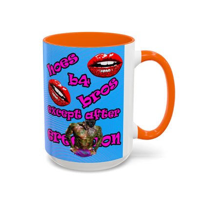 hoes b4 bros - Accent Mug (light blue-purple wave)